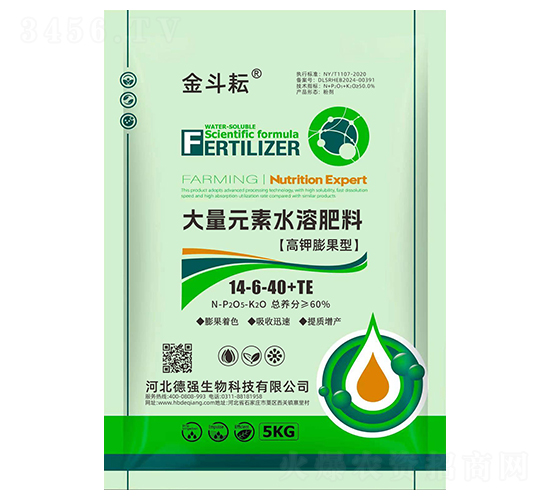 高鉀膨果型大量元素水溶肥料14-6-40+TE-金斗耘-德強生物