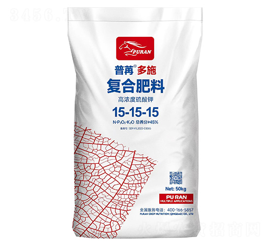 高濃度硫酸鉀復(fù)合肥料15-15-15-普苒多施
